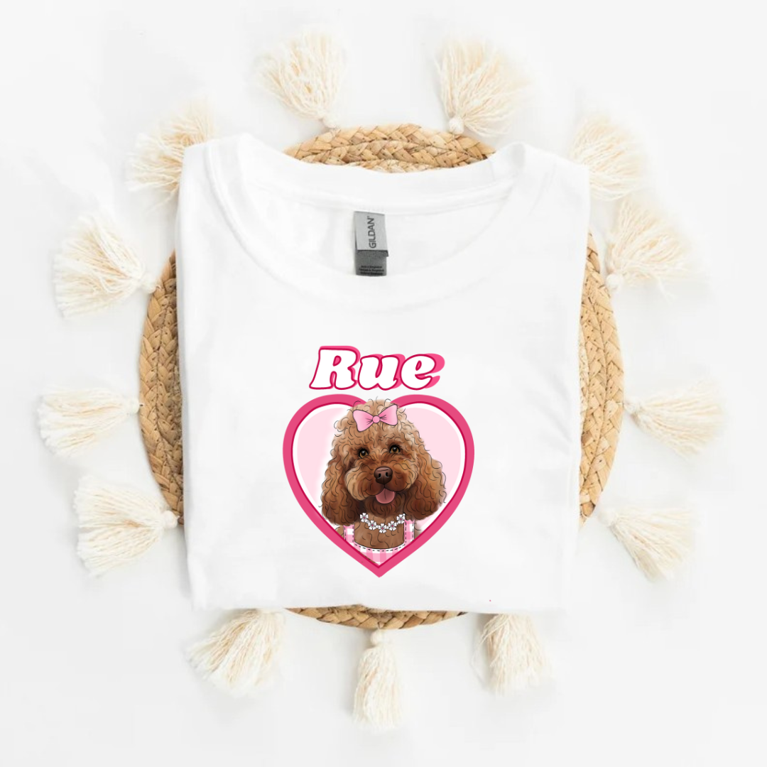 Custom Barbie Edition Dog Illustration T Shirt