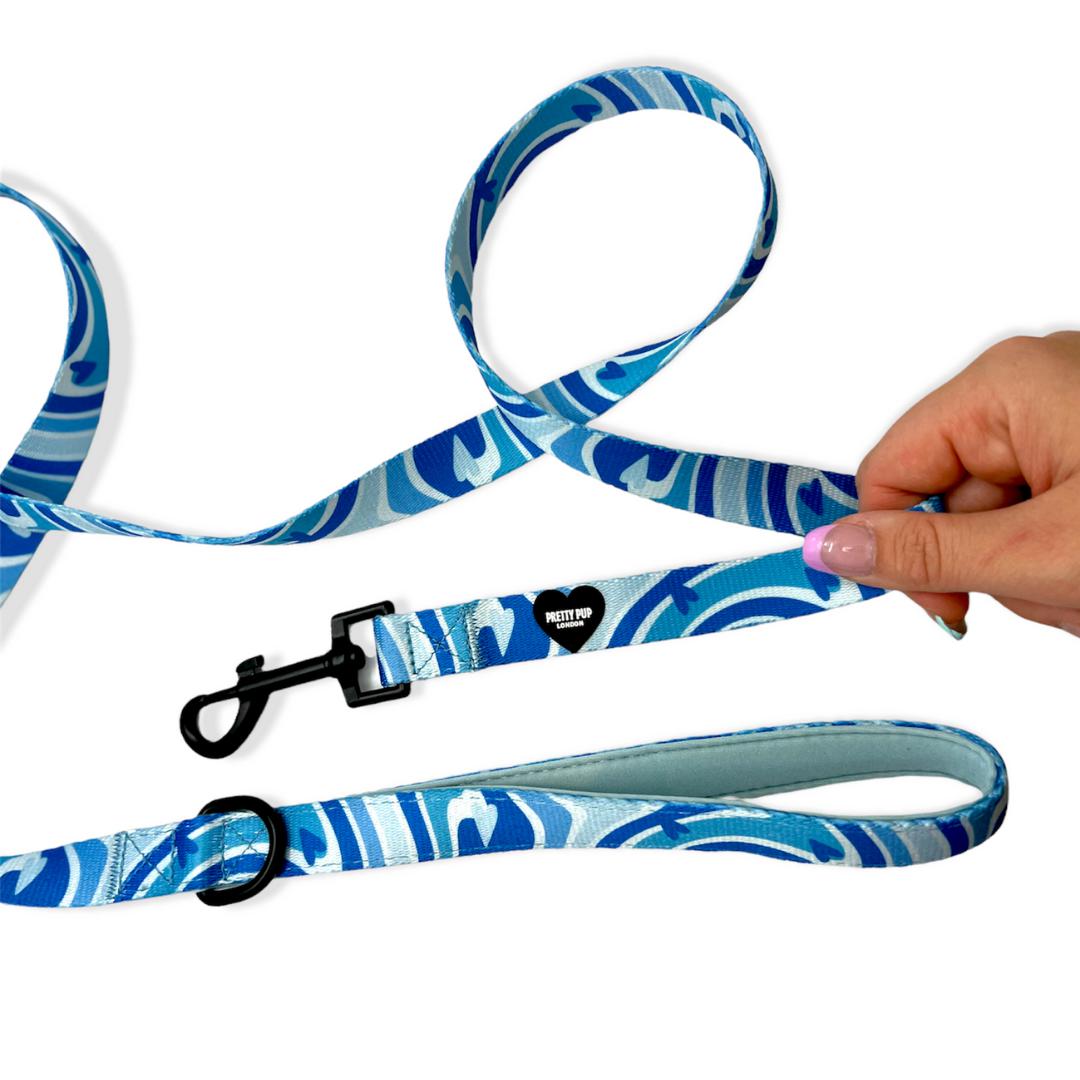 blue designer dog lead