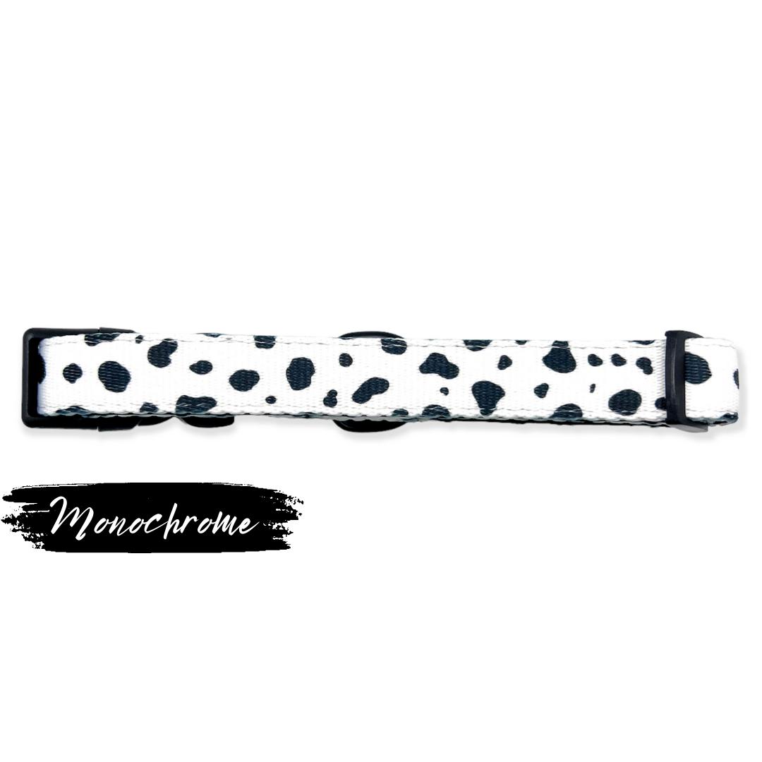 black dalmatian print dog collar