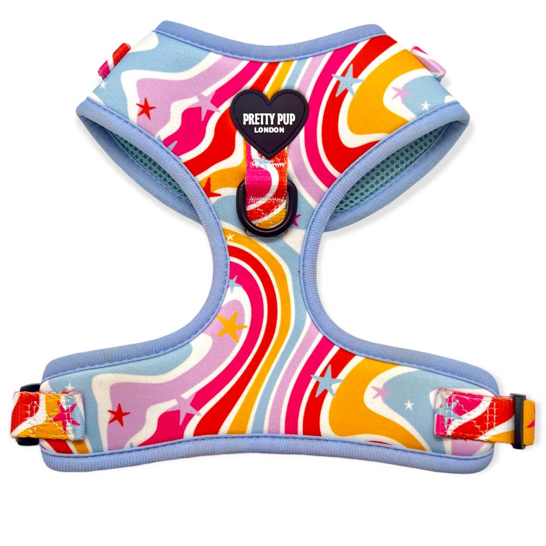 rainbow adjustable dog harness by pretty pup london