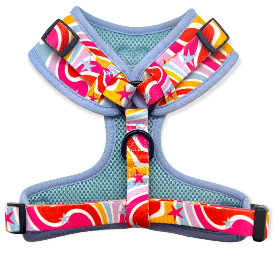 rainbow designer dog harness by pretty pup london